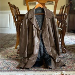 Men’s leather jacket long with lining